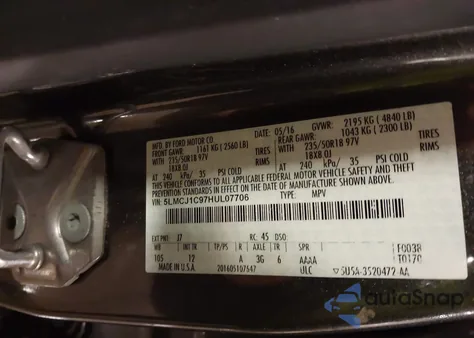 2017 Lincoln Mkc Premiere from USA, damaged, VIN 5LMCJ1C97HUL07706